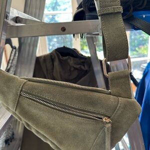Olive Suede  Crossbody Belt Bag